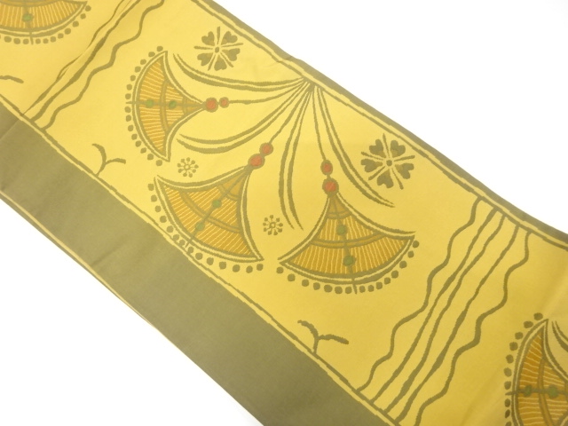 花模様織り出し　袋帯